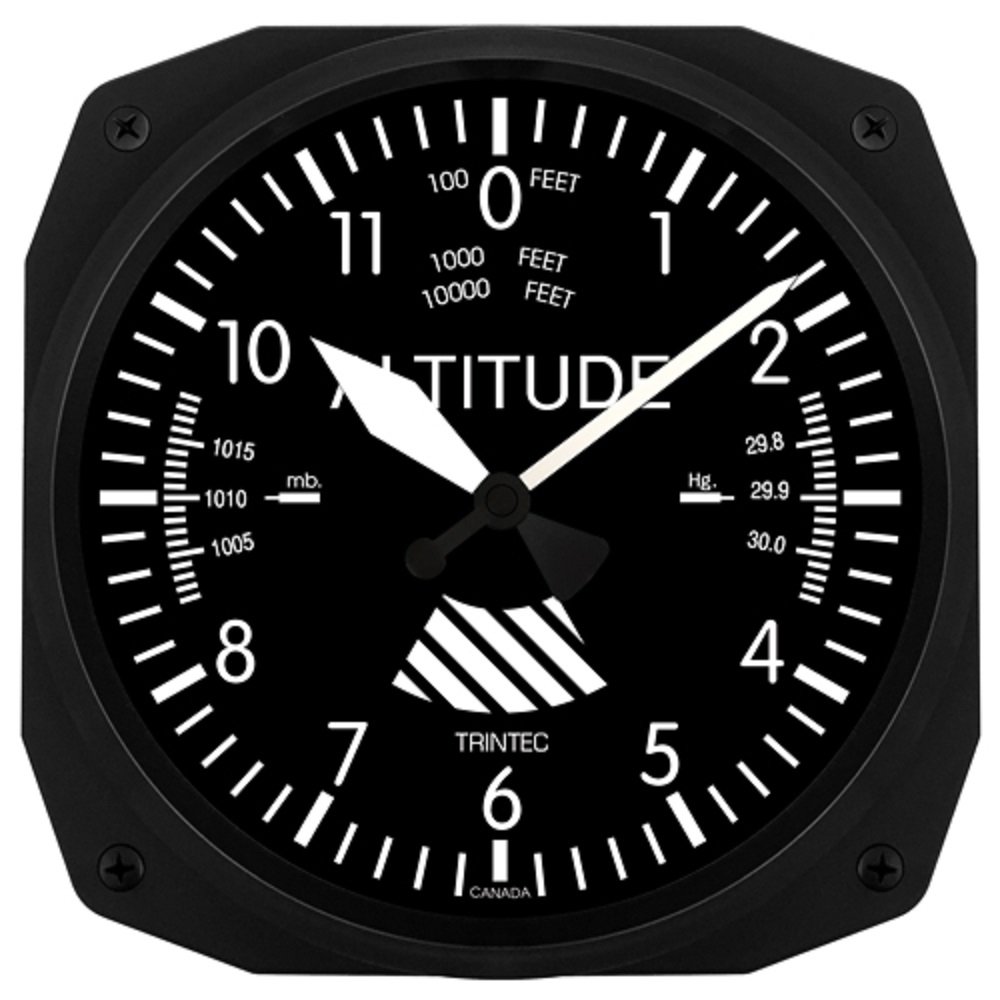 3060-10-C 10" Altimeter Aviation Classic Instrument Style Wall Clock