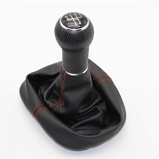 Para VW Golf 4 mk4 1998 1999 2000 2001 2002 2003 2004 2005 2006, alavanca de engrenagem de 5 velocidades 23 mm botão de mudança de carro bota de couro vermelha