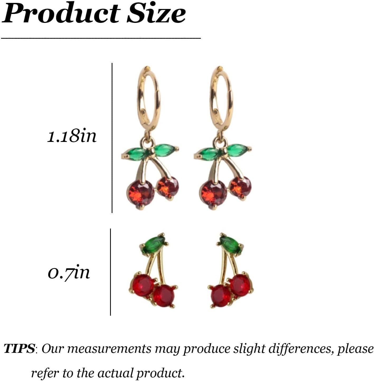 Cherry Earrings for Women 3D Red Cherry Hoop Dangle Earrings Cute Fruit Earring Red Jewelry Accessories Wedding Prom Dress Christmas Gifts - Image 6