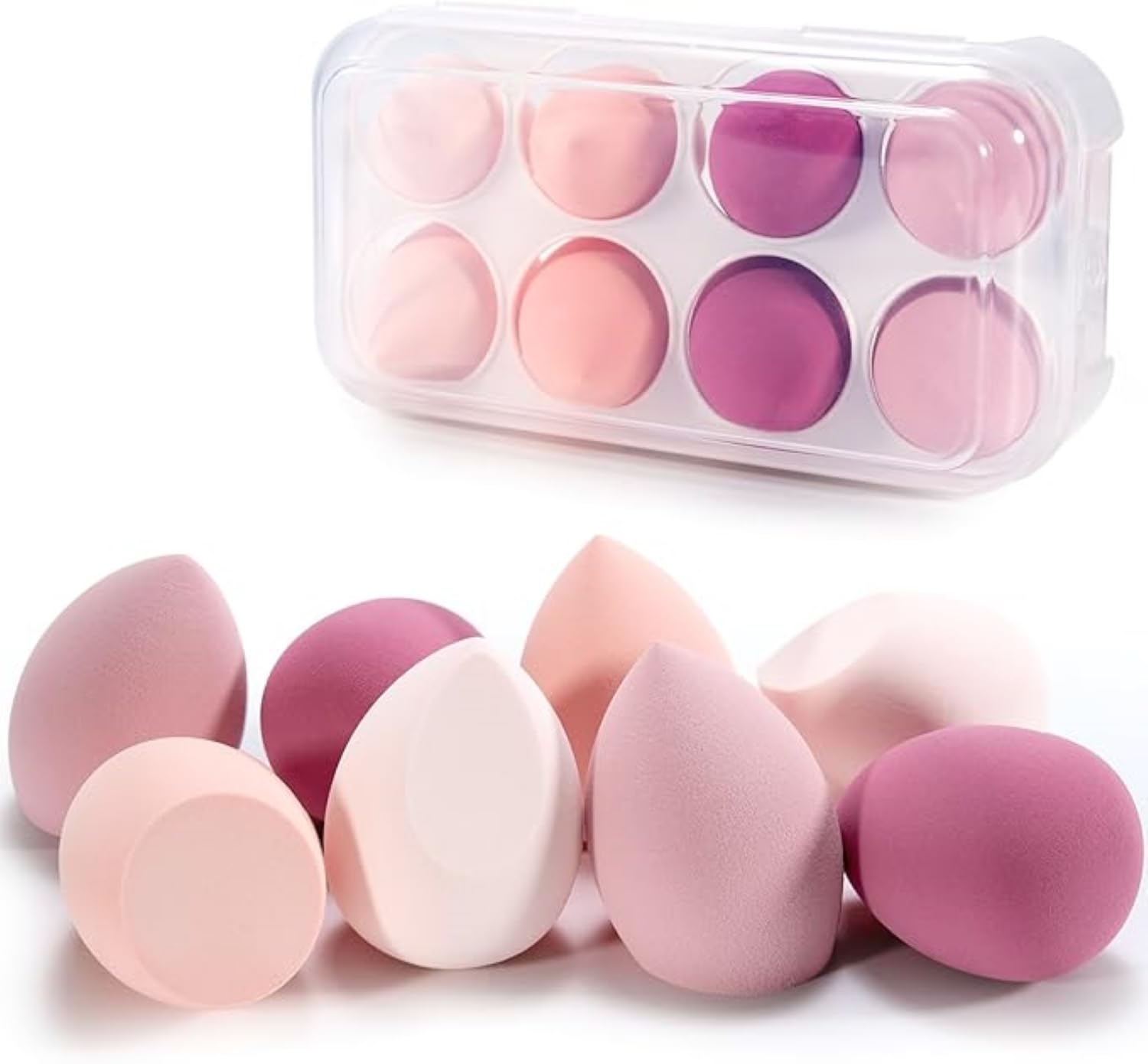 Set of 8 make-up sponges – Premium Beauty Blender for Liquid Foundation, Powders and Creams – Includes Storage Box for on the Go – Ideal for Even Makeup and Gentle Skin Care-image-36