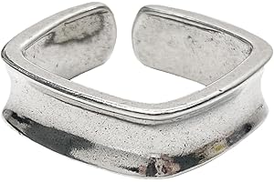 Wide Square Silver Band Vintage Rings for Men/Women