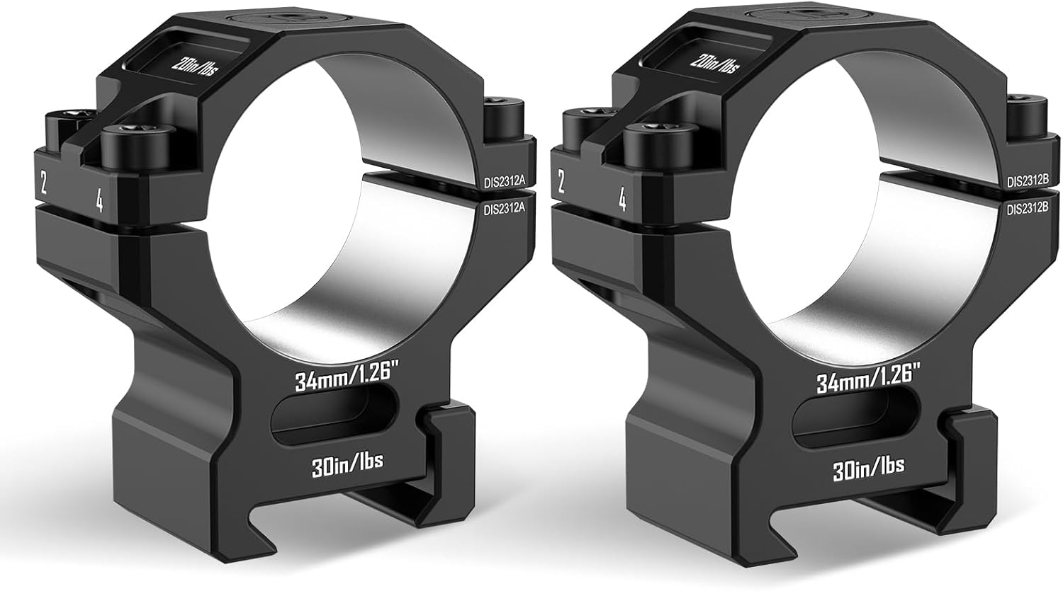 ED GEN-II 5-25x56mm PRS Rifle Scope with 7075 Scope Rings(34MM-1.26INCH)