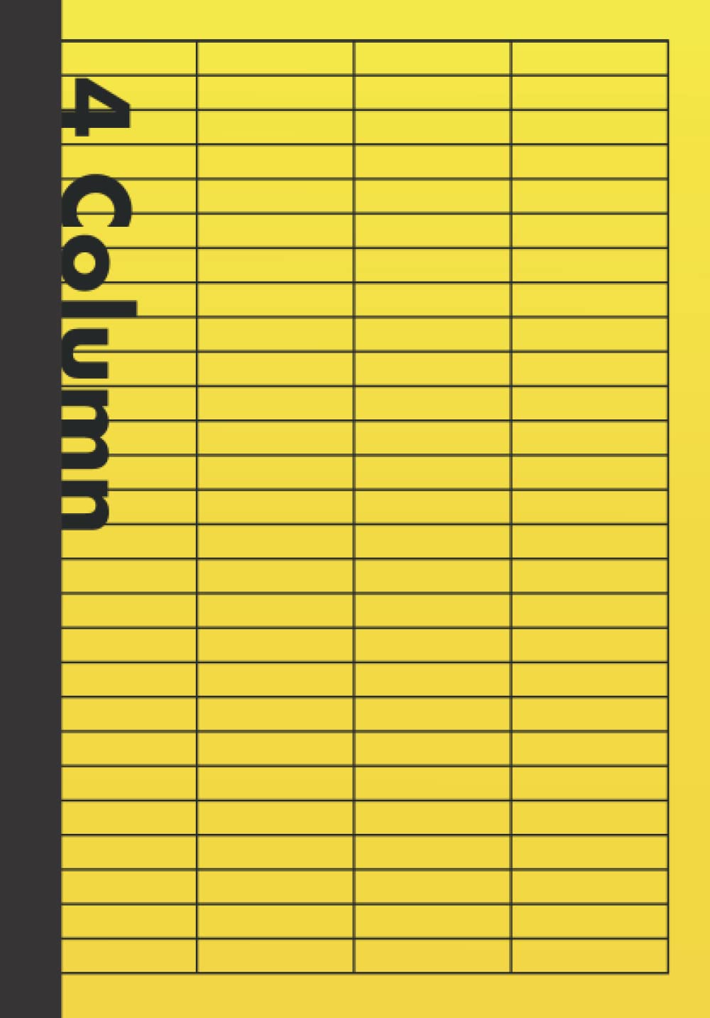 Simple 4-Column Notebook Yellow: DIN A5 | 110 Pages | Perfect Binding | Durable Softcover | Lined With 4-Column Template