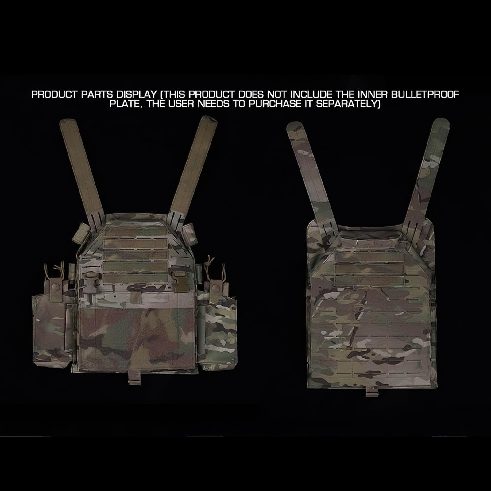 Chaleco táctico, ajustable, ligero, equipo de entrenamiento de protección para actividades al aire libre, caza, airsoft y juegos de CS, duradero, multiusos, equipo táctico al aire libre