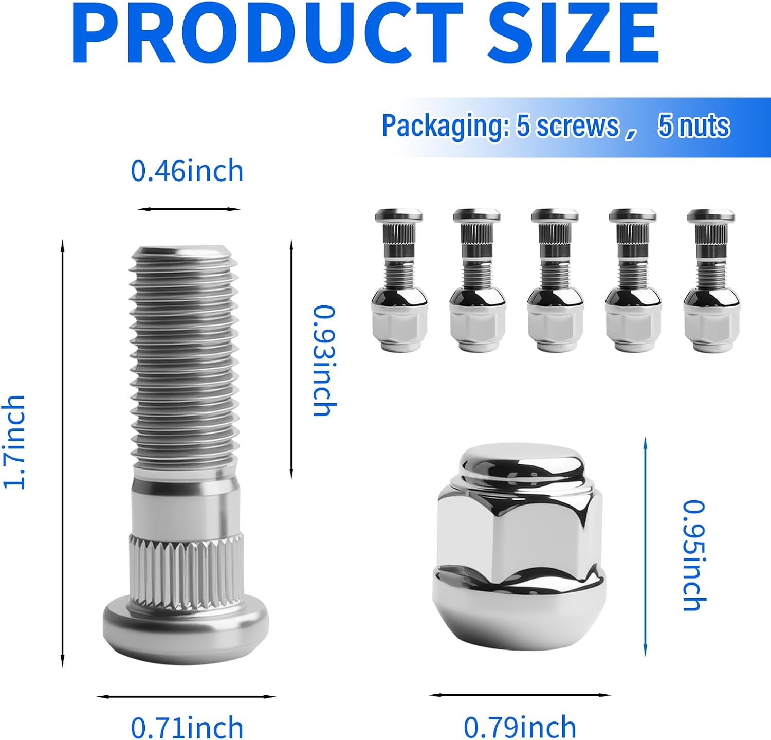 carleef 10PCS M12x1.5 Wheel Studs Lug Nuts Set Replace OEM#611-075,999131
