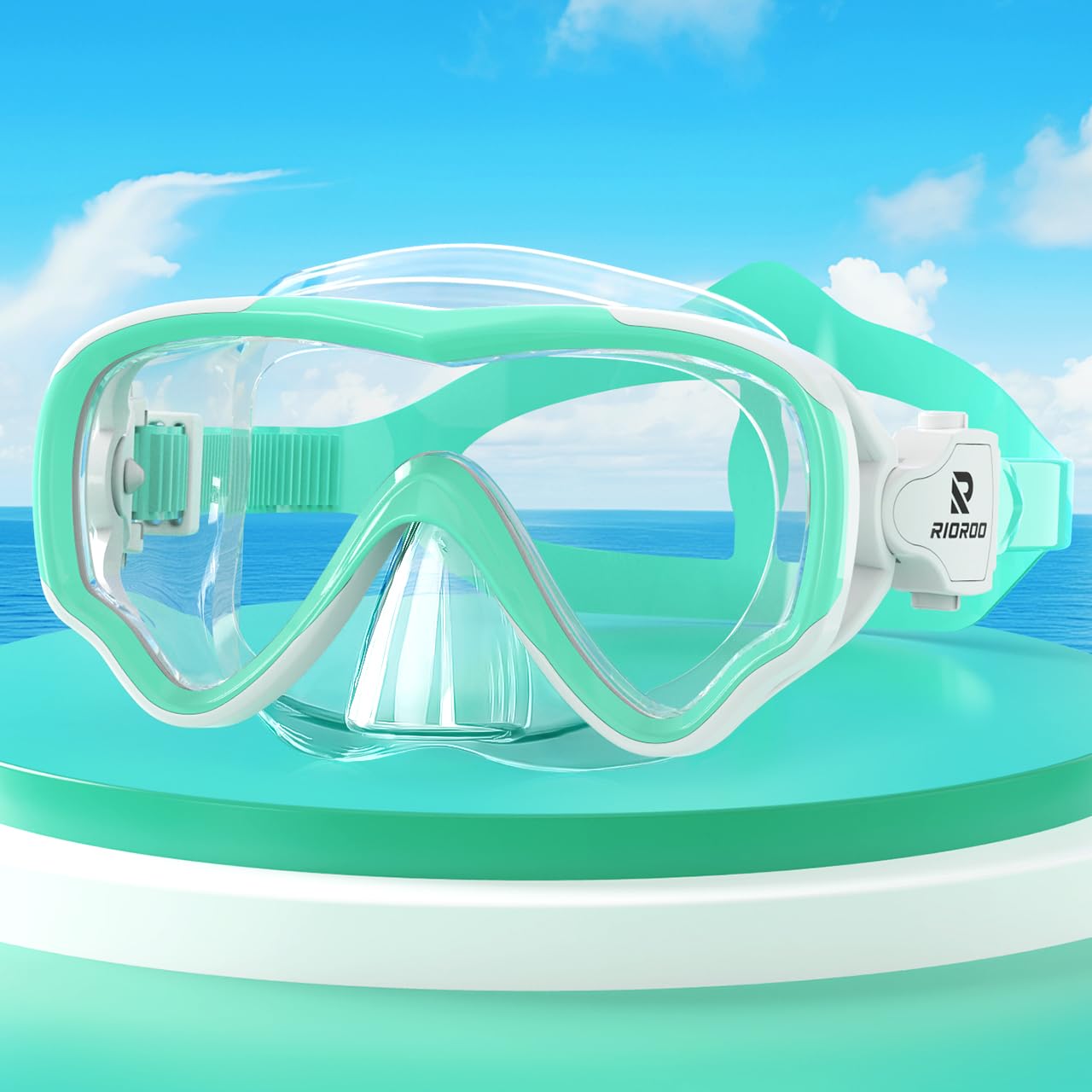RIOROO Gafas de Buceo para Niños, Gafas de Natación Antiniebla y a Prueba de Fugas, Máscaras de Buceo Nasal Panorámicas de Alta Definición de 180 °, Gafas de Baño para Niños y Niñas de 4 a 14 Años