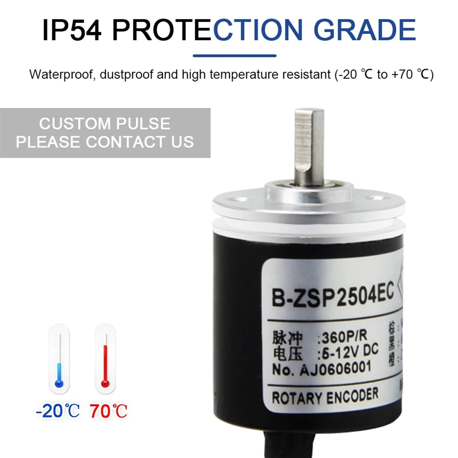 Codificador Incremental de 25mm, eje giratorio de 4mm, 100, 200, 360, 400, 500, 600, 800 PPR, 5-24VDC, E6A2-CWZSE, interruptores de Sensor de automatización(ZSC2504-500PPR,E6A2-CWZSC)