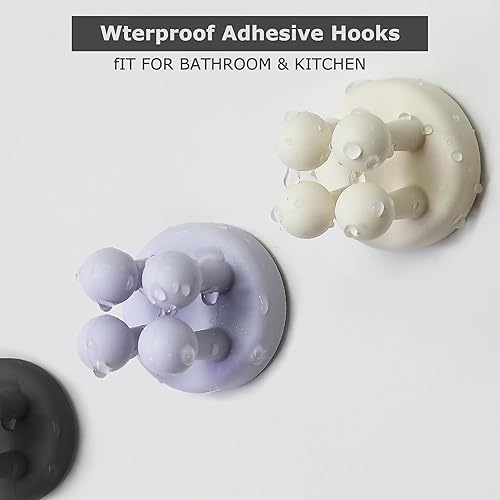 Miniatura 6 de XoYoZo 4 soportes de silicona para cepillos de dientes, gancho multifunción, impermeable, autoadhesivo, para cepillo de dientes, soporte para