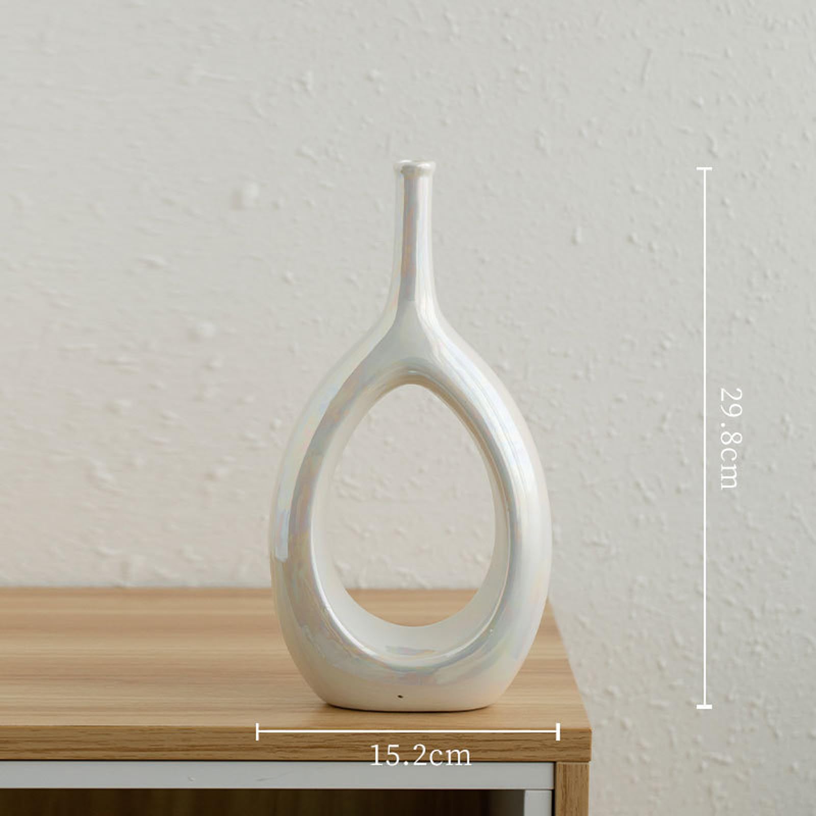 Wazony ceramiczne Kolorowe wazony Nadaje się do trawy pampasowej, suszonych i świeżych kwiatów Wazony do biura, stołu jadalnego, dekoracji i na wesele,White g