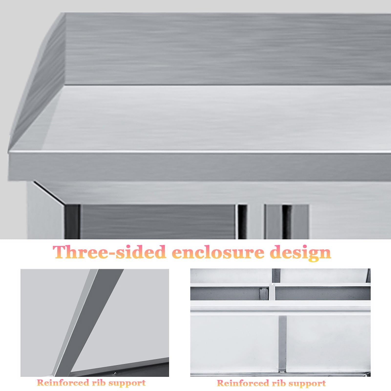 Edelstahl Arbeitstisch Küche, Hochleistungs-Vorbereitungstisch mit Schiebetüren und Spritzschutz, Multifunktionaler Vorbereitungstisch, Schneidetisch mit Lagerschrank, for Restaurants(80x60x80c