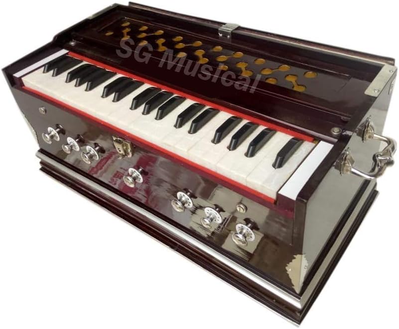 SG MUSICAL Harmonium 3 1/4 Octave Double Bellow 39 Keys 7 Stopper Bass Male Reed high sound