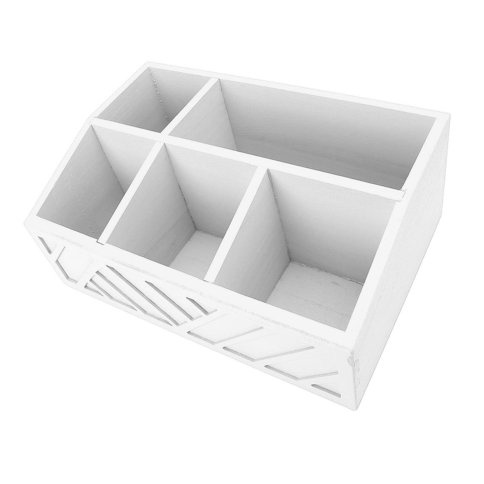 Cocoarm Teebeutel-Organizer aus Holz, Teebeutelhalter mit Geteilter Aufbewahrungsbox für Teebeutel, Kaffeekapseln und Pappbecher, Glatte Oberfläche für die Theke Im Heimbüro (WHITE)