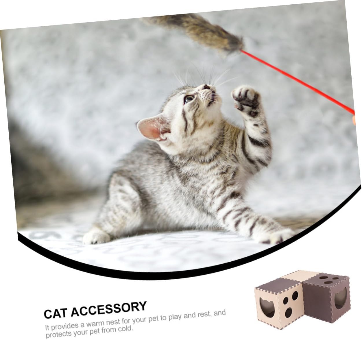 POPETPOP Funny Cat Tunnel Foldable 30x30cm 14pcs Kitten Play Tunnel Indoor Household Cat Supply Accessory for All-Season Use