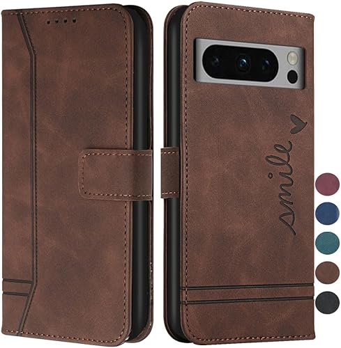 Vista 11 de Funda tipo cartera para Google Pixel 8, Google Pixel 8 con tarjetero de cuero con función atril magnética de protección completa para Google Pixel 8