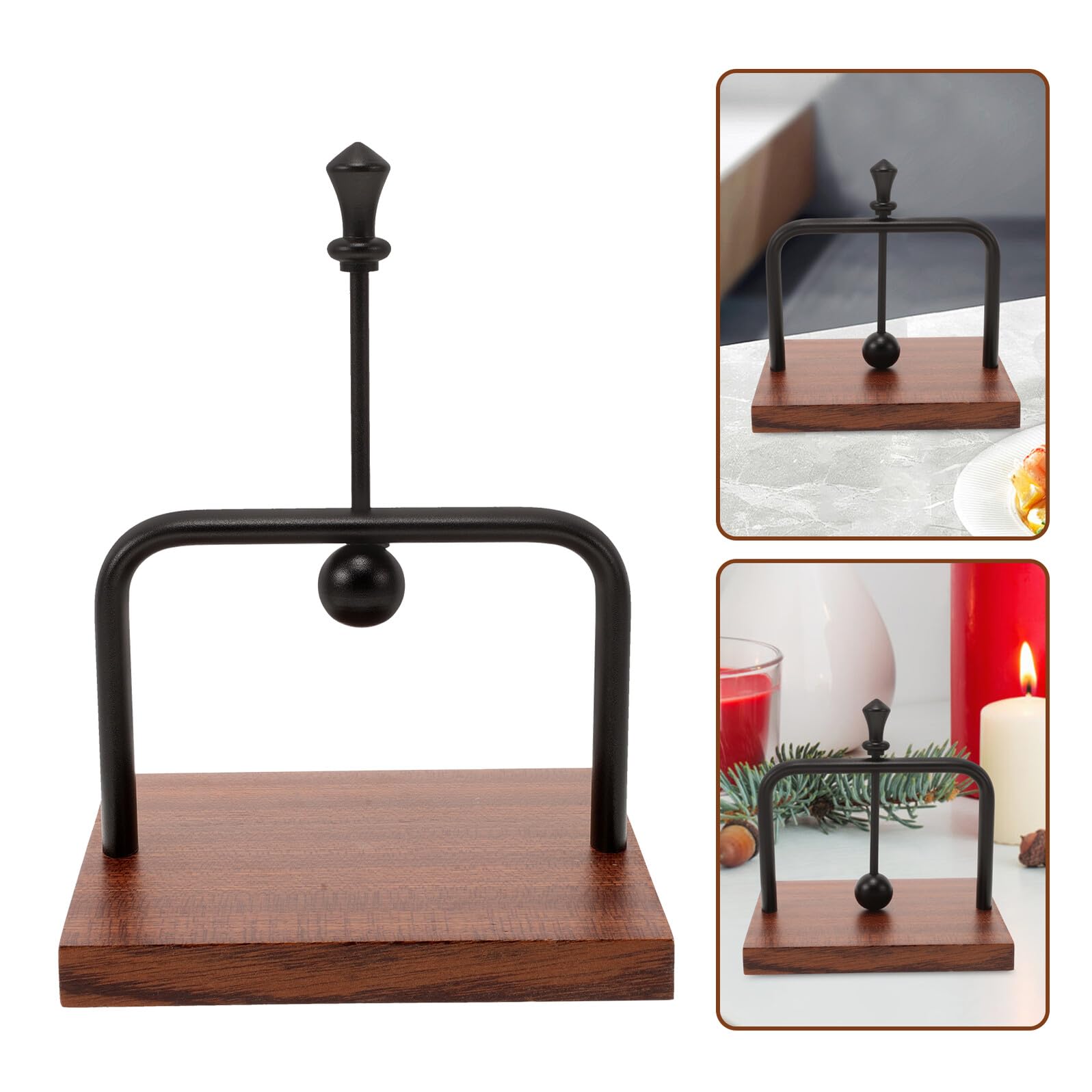 Uonlytech Servilletas y Diseño Elegante Vertical Dispensador de Madera Negra Estructura Sólida para Mesas en Cafeterías y Hogares