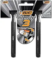 Aparelho de Barbear BIC Intensity, Preto, 3 Lâminas, Cabo Ergonômico, Fita Lubrificante, 904421, 2 Unidades