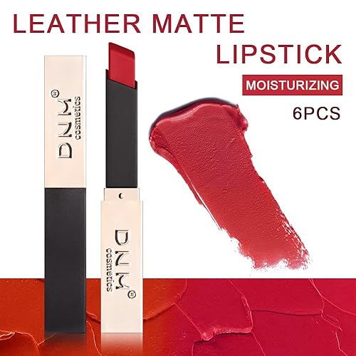 Miniatura 2 de evpct DNM - Juego de 6 lápices labiales de terciopelo sedoso rojo mate para mujer, permanente, de larga duración, 24 horas, color granate, lápiz