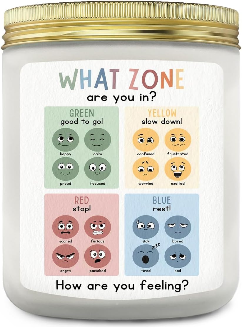 Mental Health Gifts, Zones of Regulation Lavender Candle, Psychology Gifts, Gifts for Mental Health Therapists, Mental Health Counselor Gifts, Mental Health Office Decor Scented Jar Candles