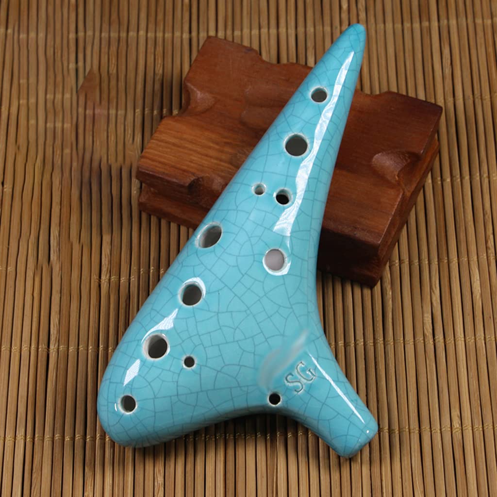 Ocarina Soprano G (SG) de 12 Agujeros Toca profesionalmente Instrumentos de Viento, Creative Crack Submarine Ocarina, cordón + Bolsa de Almacenamiento