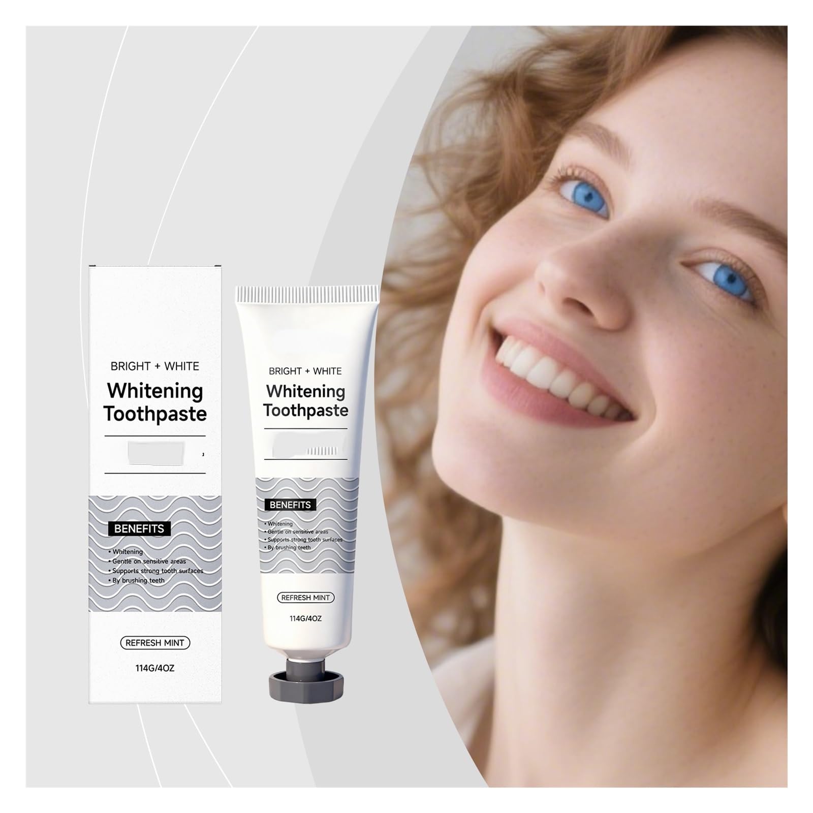Pasta de Dientes Blanqueadora 114g | Fórmula de limpieza suave que mejora el brillo de los dientes. Aroma fresco. Adecuado for el cuidado bucal diario(3pcs)