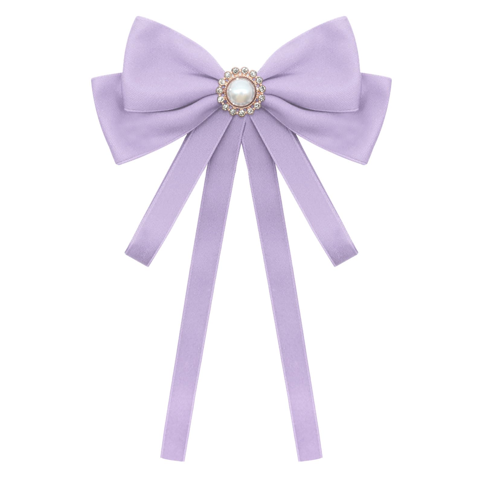 LJBFNN Bow Ties for Women, Adjustable Pre Tied Bow Tie Solid Color Ribbon Bowtie for Girls Ladies Party Daily Cosplay School