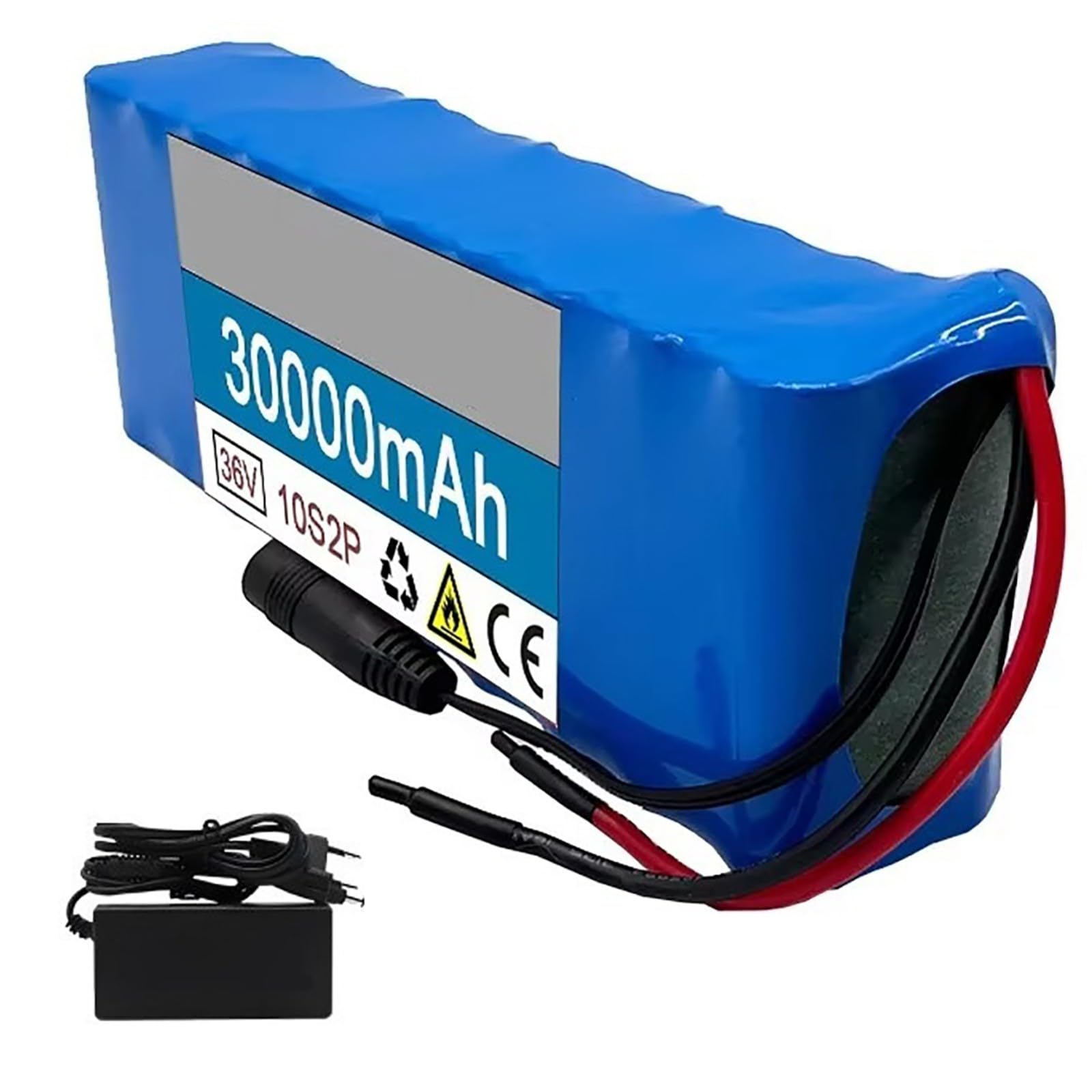 Akumulator elektryczny 36 V 30 Ah, akumulator litowy 36 V do hulajnogi elektrycznej, wymienny i wodoodporny akumulator PVC, z ładowarką (36 V 30 AH, XT60+DC
