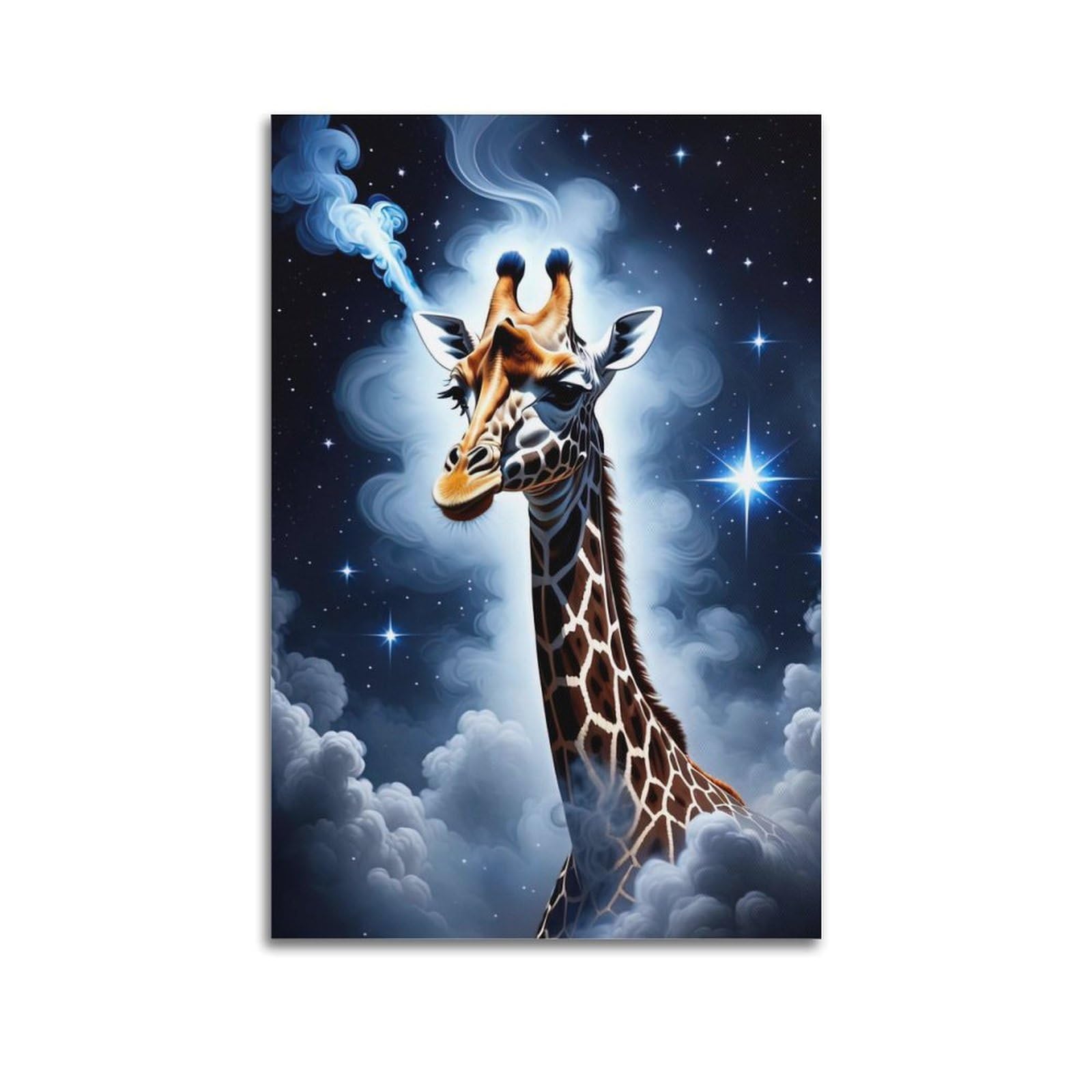 ZSZWHJ Animal Poster Giraffe in The Clouds Poster Decorative Painting Canvas Wall Posters And Art Picture Print Modern Family Bedroom Decor Posters 20x30inch(50x75cm)