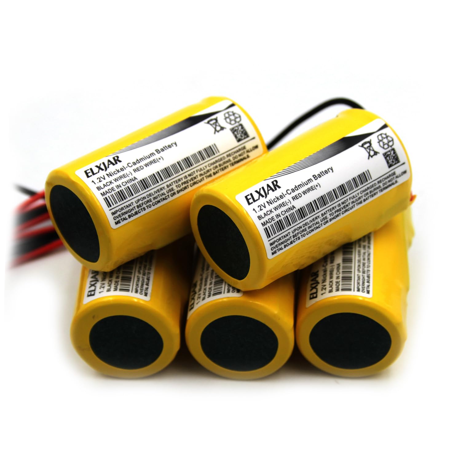 (5-Pack) 1.2V 2000mAh Ni-CD Battery Replacement for Lithonia ELB0320 ELB1P201N2 ELB1P2901N ELB1210N Exit Sign Emergency Light KR1200AUL Sanyo Panasonic