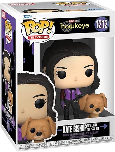 Miniatura 3 de POP Marvel: Hawkeye - Figura de vinilo de Kate Bishop con Lucky The Pizza Dog Funko (paquete con funda protectora de caja compatible)