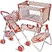 Baby Doll Accessories Set - 3-1 Baby Doll Furniture Set with Baby Doll Stroller, Baby Doll Crib, Baby Doll Swing - Baby Doll Bed Set for 18â€ Doll - Play Baby Doll Toys for 18