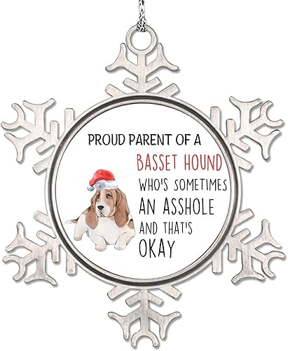Miniatura 3 de Christmas Dog Ornament for Christmas Tree Decor Chow Chow Dog Christmas Ornament 2023 Proud Parent of A Dog Pet Metal Snowflake Ornaments Unique