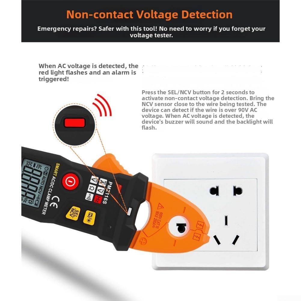 Digital Stromzange AC DC 100A Auto Range NCV | AC/DC für strom bis 100A, Auto Range Funktion, präzise Messwerte, ideales Werkzeug für Profis
