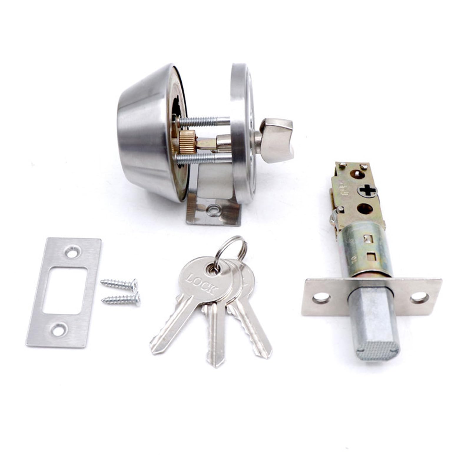 Exterior Door Deadlock with Defense Systems Internal Rotations Locking Mechanism Screwdriver Installation Mortise Latches Single Cylinder Deadlock