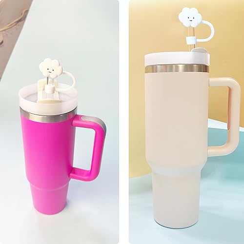 Miniatura 2 de IOKUKI Fundas de popote de silicona para vaso Stanley 20 de 30 y 40 onzas, tapa de paja de nube de 0.394 in04 pulgadas, tapa para todos los popotes