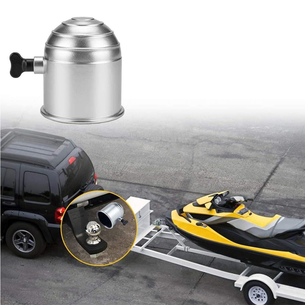 Shophubio 50mm Tow Ball Cover for Car, Truck & Caravan Hitch – Lockable Key-Operated Protective Cap with Anti-Loose Screw, Weatherproof Plastic Tra(BLACK) — view 8