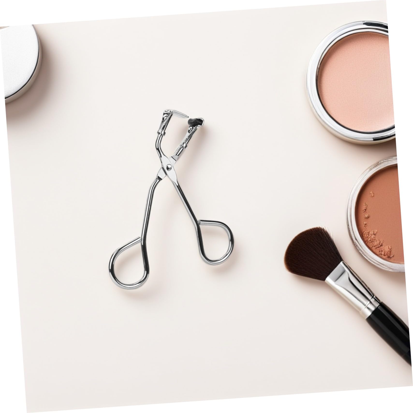 VICASKY Handlicher Wimpernzangenclip aus Edelstahl in Silber mit Gebogener Form für Präzises Wimpernformen und Langanhaltendes Styling den Ganzen Tag