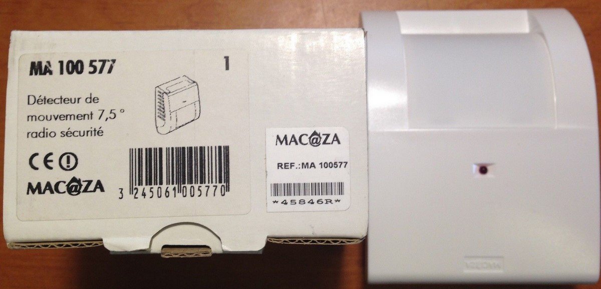 Détecteur de mouvement rideau Macaza MA100577 sécurité radio 7,5°
