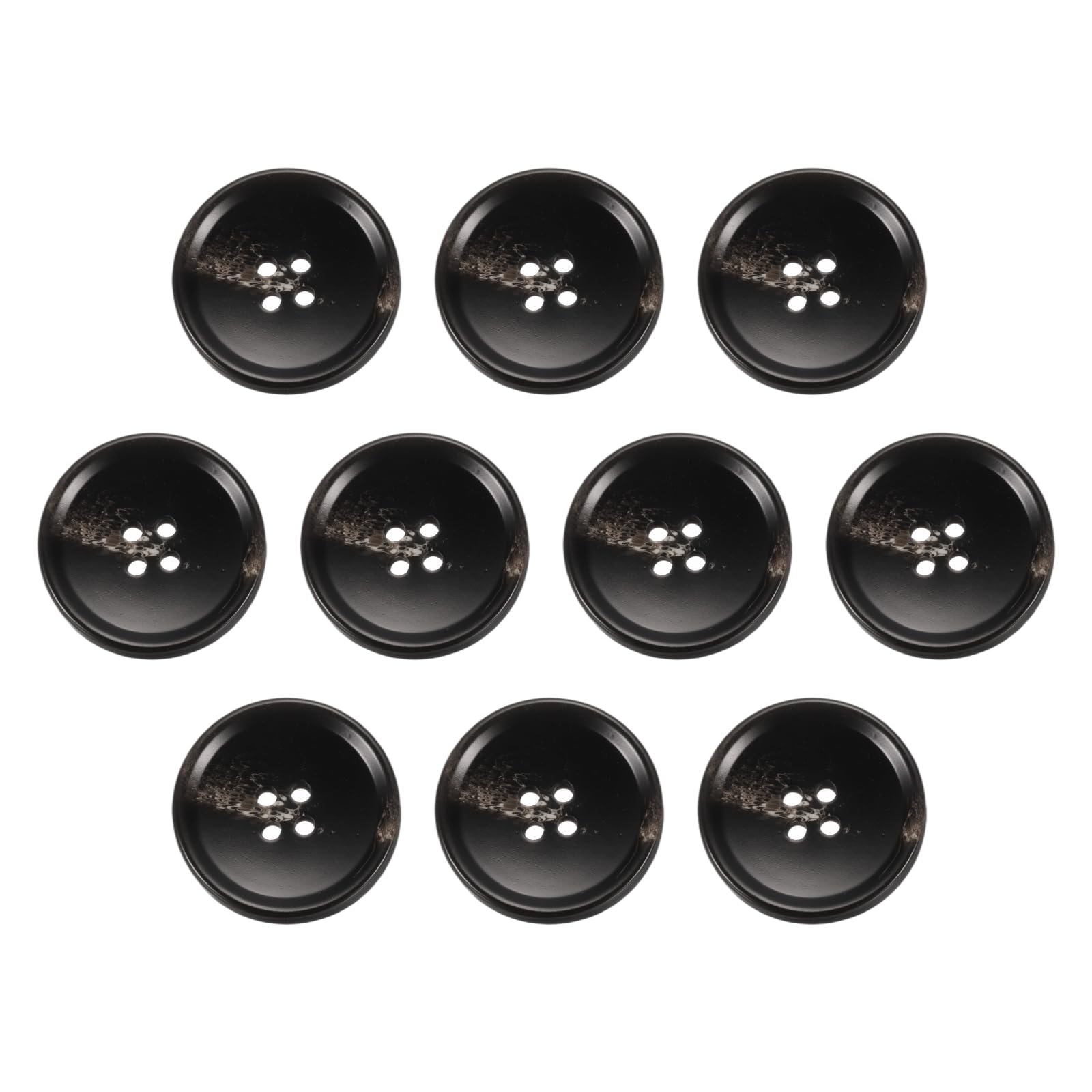 sourcing map 10pcs Resin Sewing Button, 28mm 1 1/8-Inch 4 Holes Round Pattern Flatback Buttons for Coat, Suits, Clothes Garment & DIY Crafts, 4#Coffee Brown