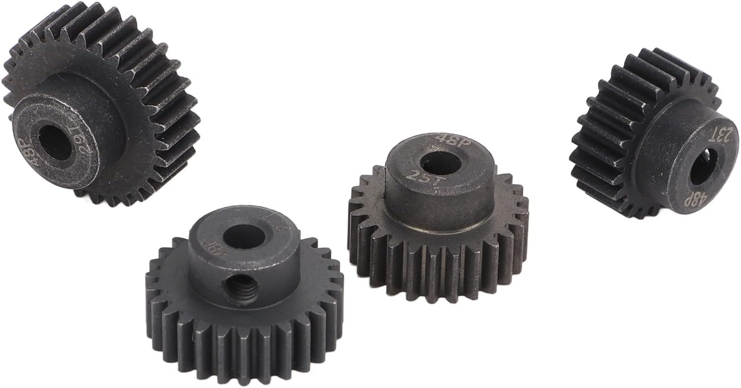 4 Pcs RC Motor Pinion Gear 48P 23T 25T 27T 29T for 1/10 RC Car 3.175mm Motor