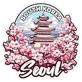 Seoul South Korea Sticker 4 Inch City Travel Souvenir Destination - Waterproof Vinyl Decal for Laptop Water...