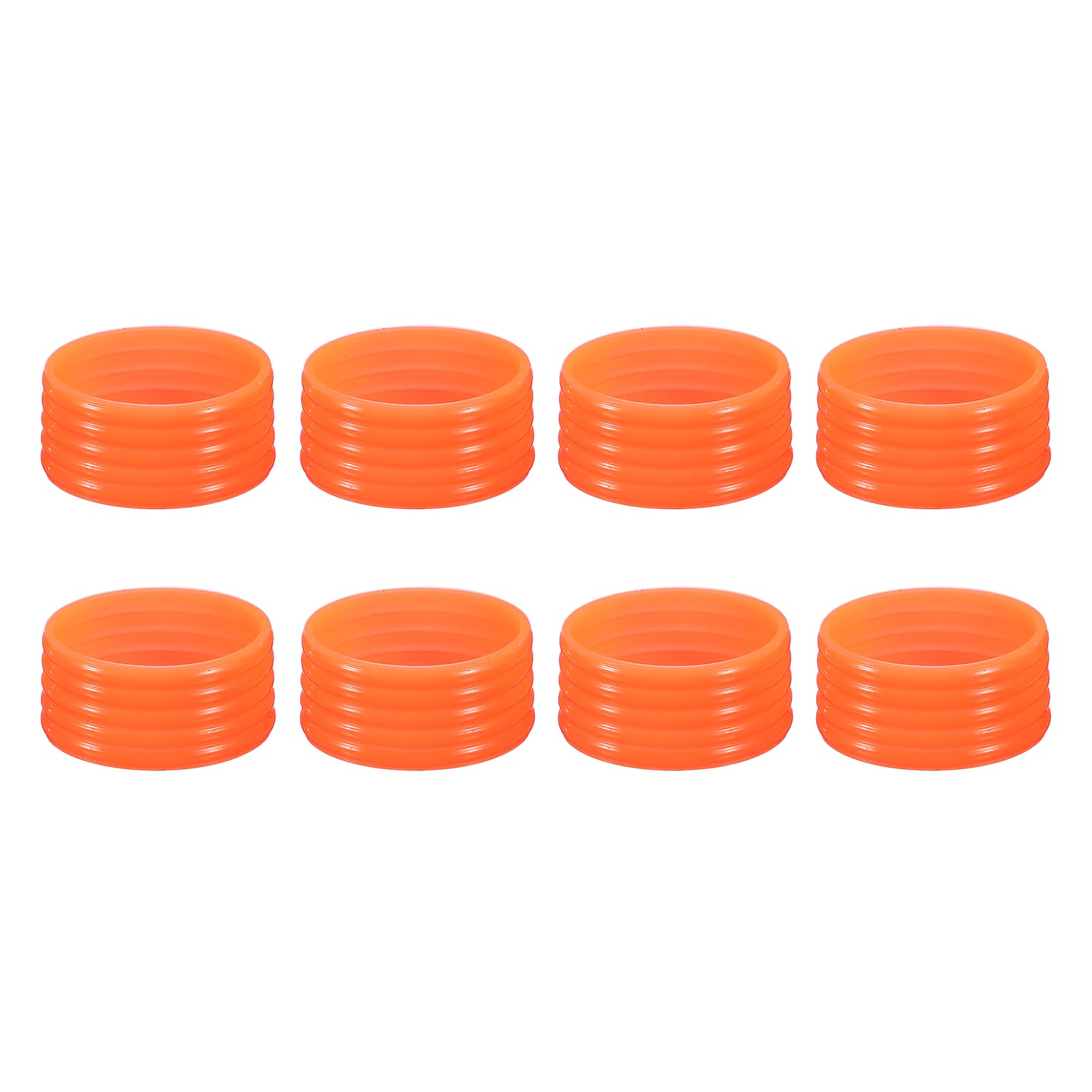 YELARXI Silicone Racquet Grip Band Ring, Anti-Slip Racquet Rubber Rings, Absorbent Overgrip 8 Pcs & Orange -Fitting for (Badminton/Pickleball/Tennis Rackets) — image 1