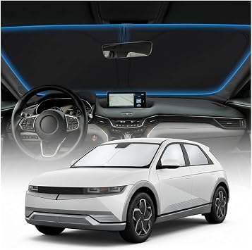 Hyundai Ioniq 5 Sunshade Windshield Cover - Custom Fit Ioniq 5 Accessories 2020-2025 2026 Sunshade Foldable UV Protection & Heat Insulation Sun Visor Accessories