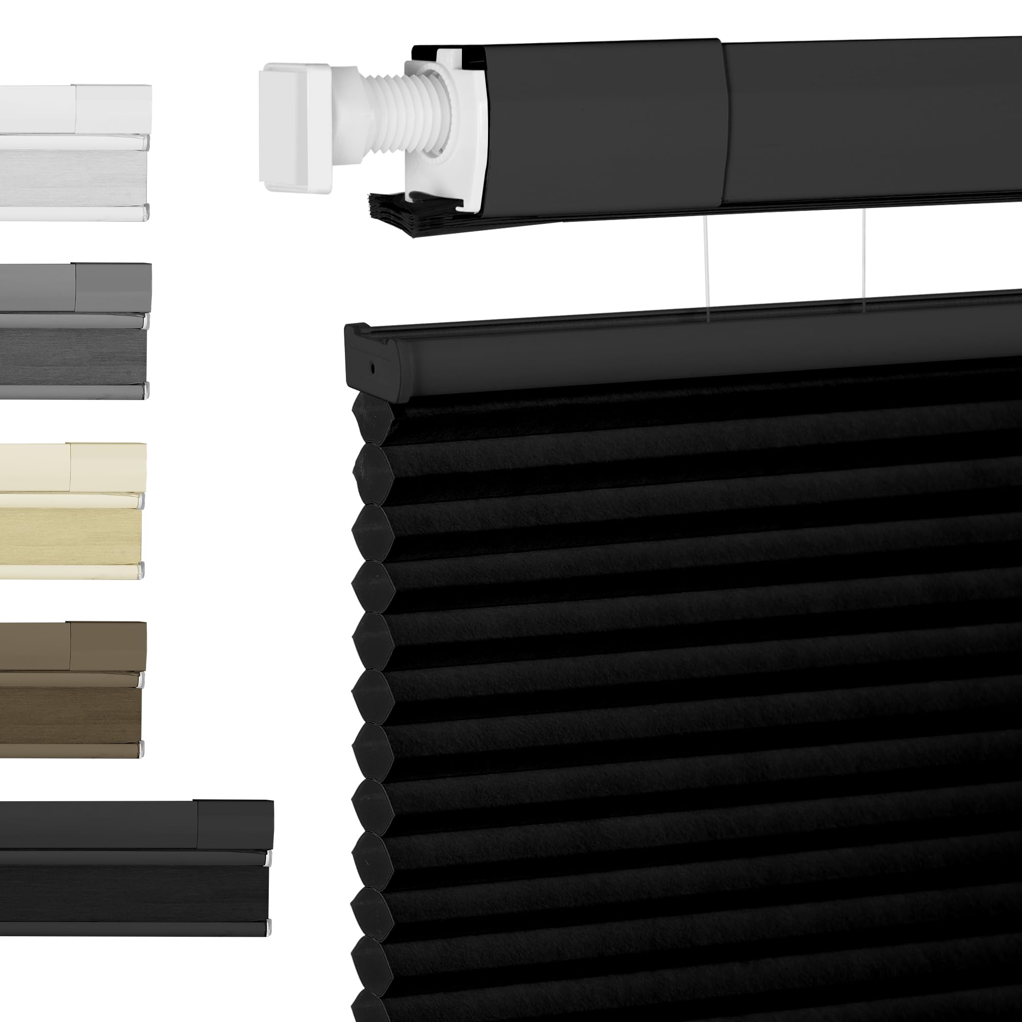 BERISSA Top Down Bottom Up Cordless Cellular Shades No Tools No Drill Blinds for Windows Shades for Indoor Windows Easy to Install,67" W x 56" H (100%