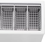 Slideep 17.5" Large Hanging Baskets Freezer Organizer Bin Sturdy Metal Wire Storage Baskets Organization for Pantry, Kitchen, White, Set of 2