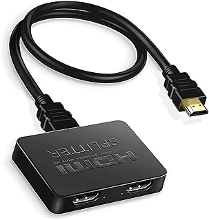 HDMI Splitter 1 in 2 Out 1 Source onto 2 Displays 4K hdmi HDMI Splitter 1 to 2 Amplifier for Full HD 1080P 3D for TV Box,PS4 Xbox Laptop Projector Monitor with HDMI Cable（With1.8M,HDMI Cable）