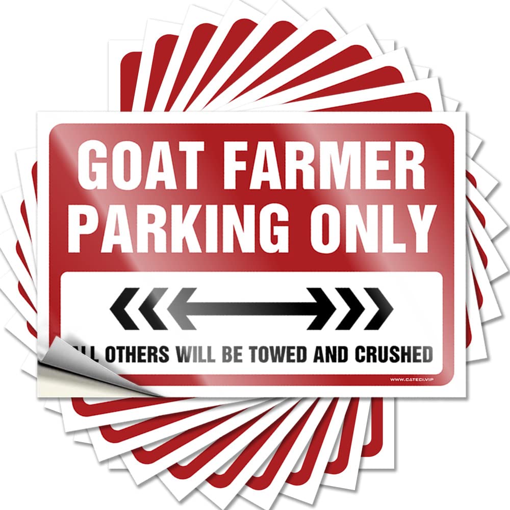 Fall Door Decorations Helmet Stickers | Goat Farmer Parking Only Square for Stone Decor(12X18CM)