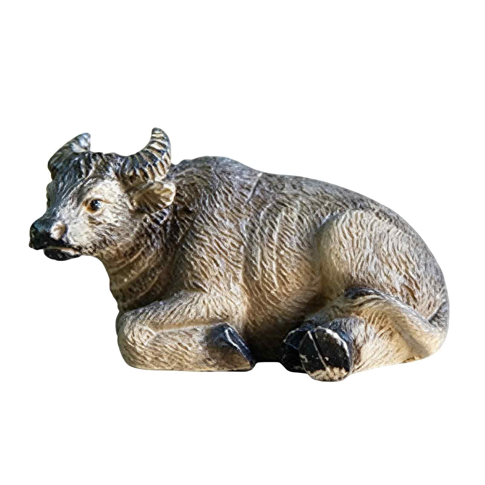 matumou Water Buffalo Figurine, Realistic Resin Animal Statue for Garden Miniatures, Weatherproof Chinese Pastoral Ornament for Succulents Bonsai Terrariums Fish Tanks, 5cm C