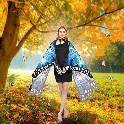 plainshe Butterfly Wings, Adult Butterfly Wings Costume, Butterfly Cape, Halloween Butterfly Wings for Women, 3PCS Fairy Shawl Set. - Image 4