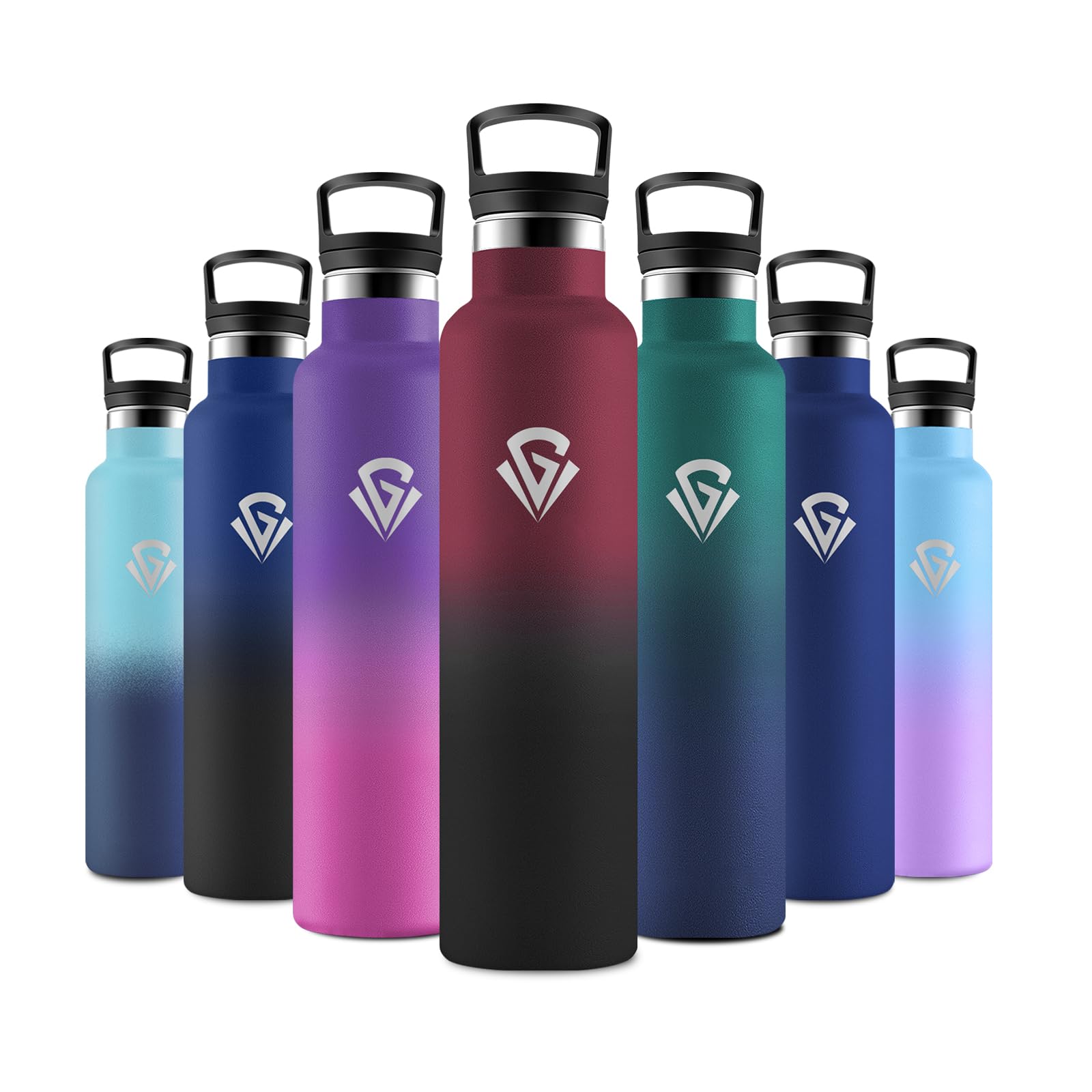 JAPORIA 1L Water Bottle with Straw, Stainless Steel Double Layer Insulated Water Bottles, Leak Proof for Carbonated Drinks, School, Camping