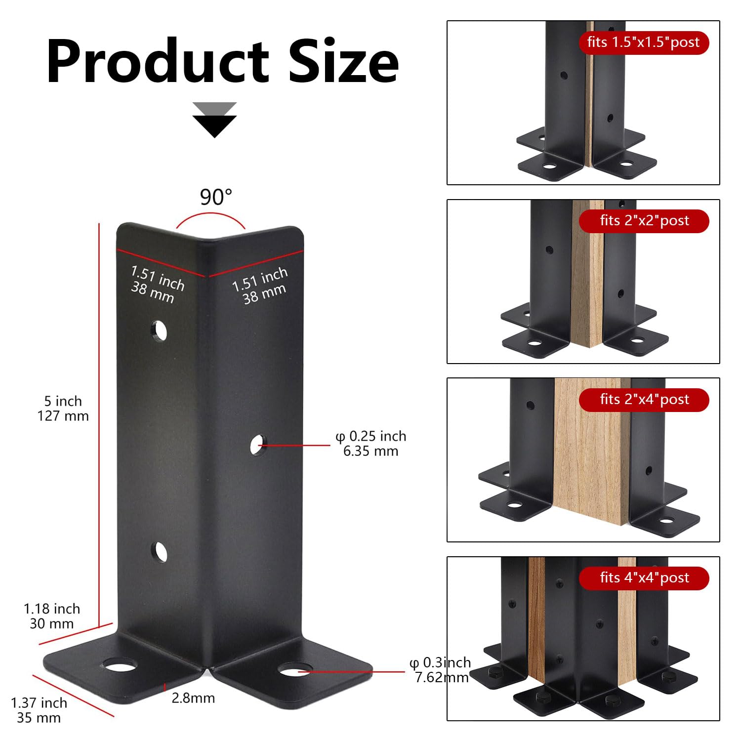 Snapklik.com : 4 Pcs Adjustable Half-Column Base For 1.5x1.5, 2x2, 2x4 ...